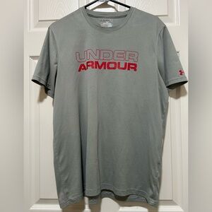 Under Armour Red Logo Gray T-Shirt